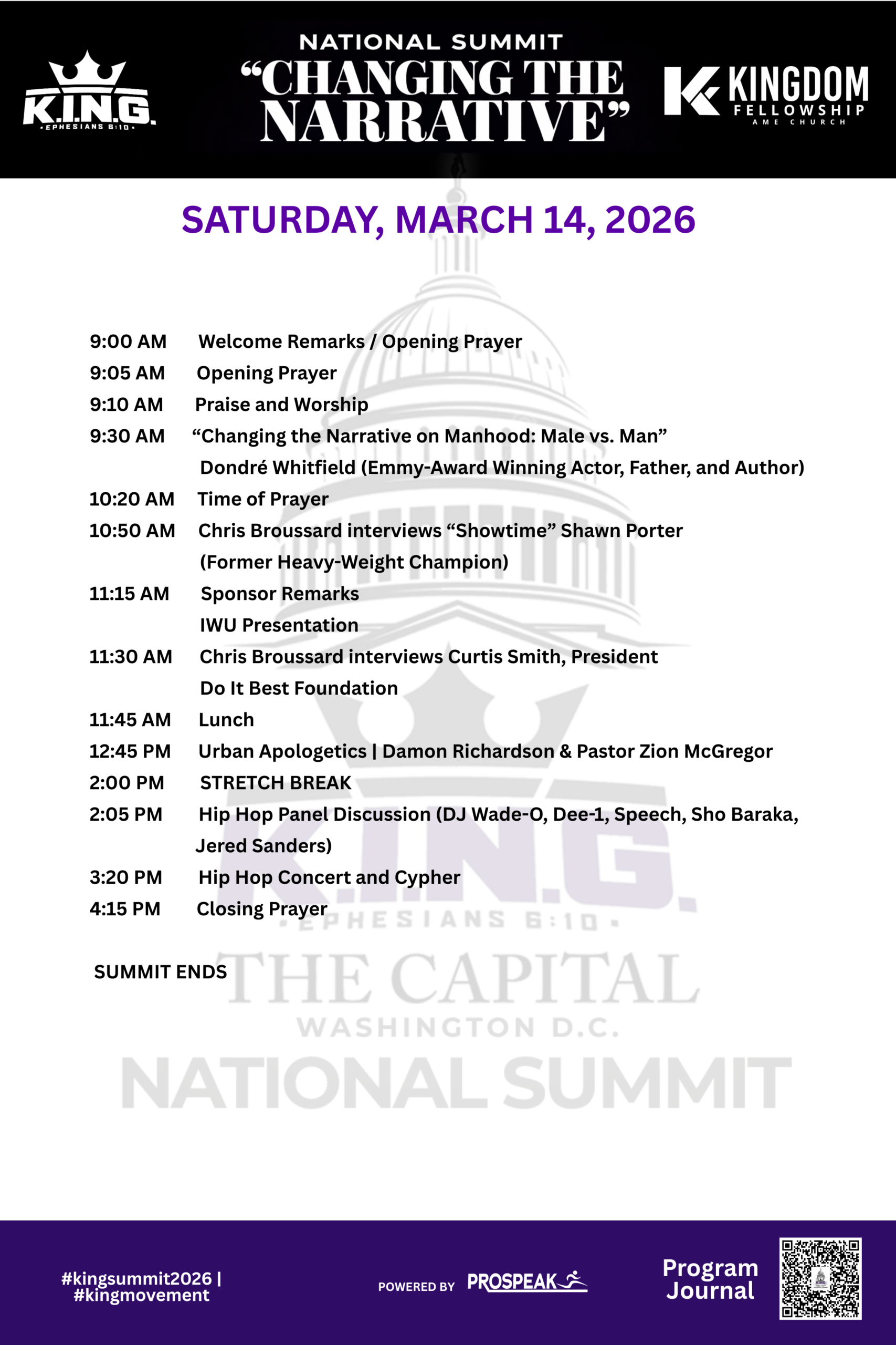 2026 KING Summit Agenda - Saturday 03-14-26